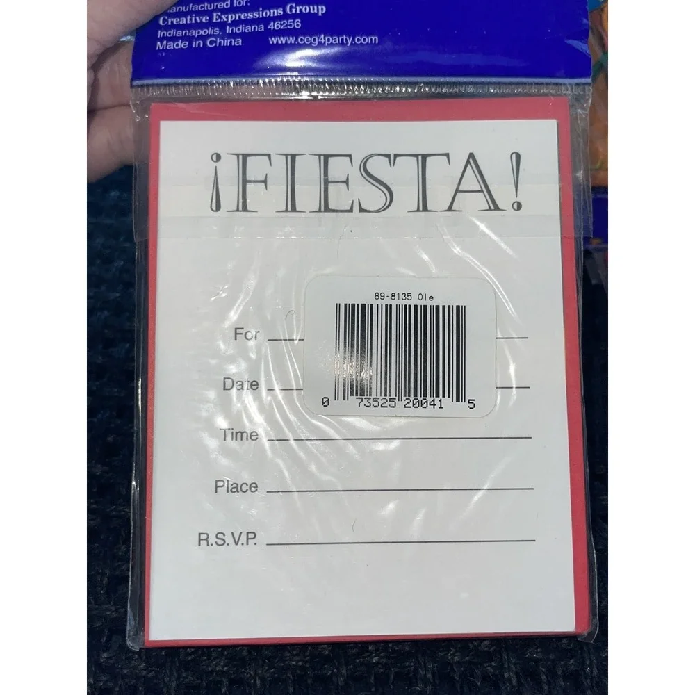 FIESTA PARTY‎ INVITIATIONS Cinco de Mayo / Birthday New Never Used 5 Packs
